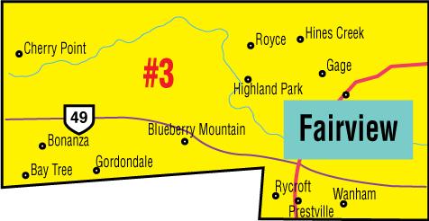 A map of the Alberta Union of Provincial Employees&#039; Fairview Area Council.