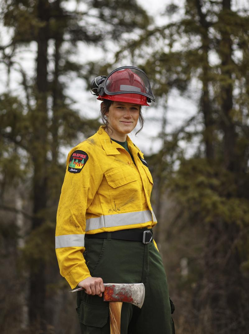 Picture of wildfire fighter Morgan Pinnock