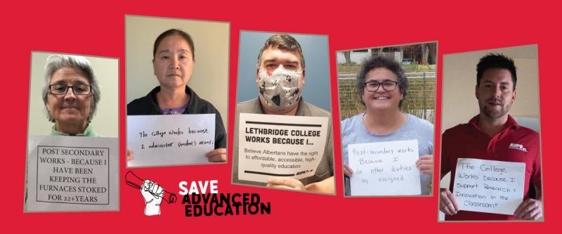 AUPE members submit selfies for a photo petition to Save Advanced Education