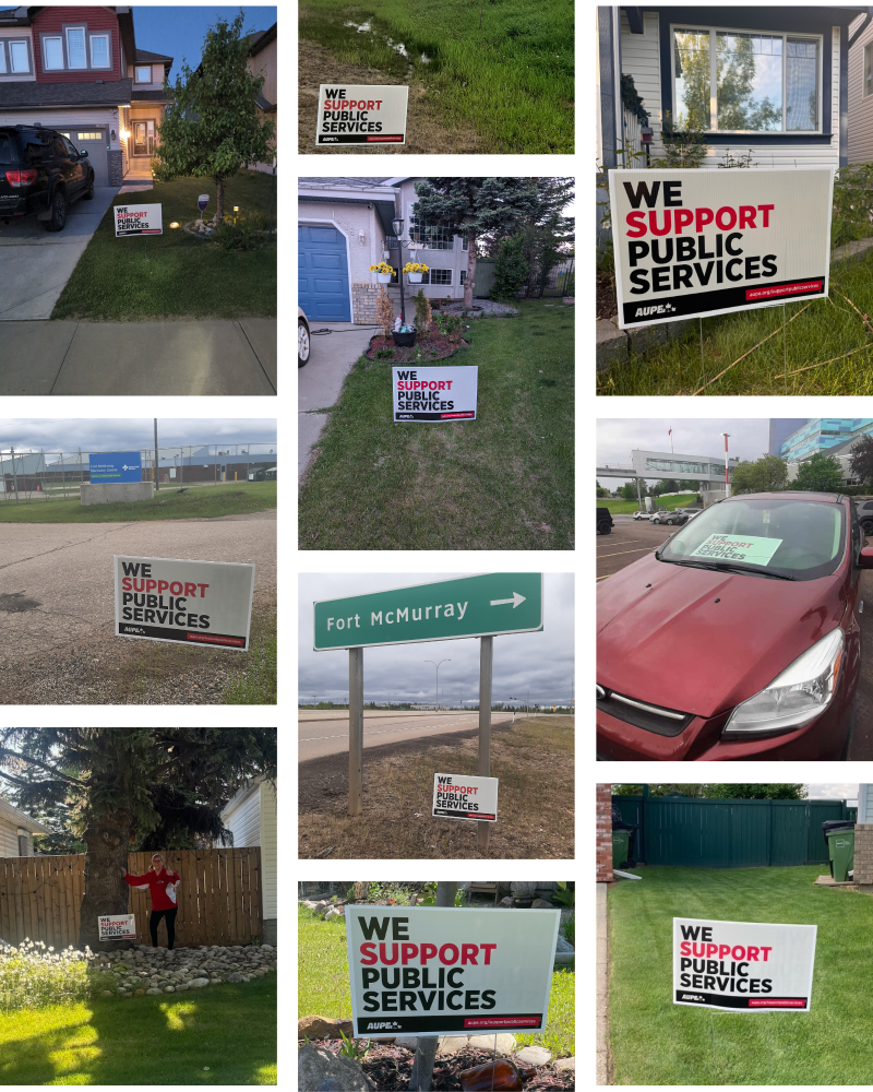 AUPE lawn signs